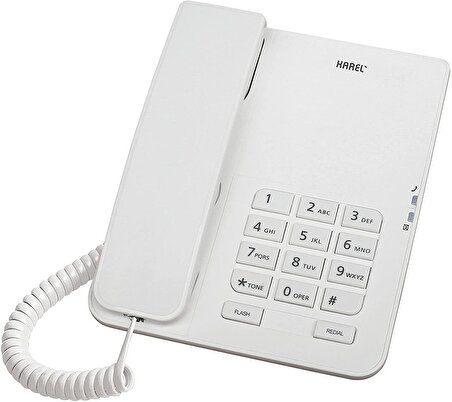 Karel TM140 Beyaz Analog Dahili Masaüstü Kablolu Telefon