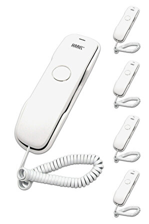 Karel TM902 Kablolu Duvar Tipi Analog Telefonu Beyaz 5'li Fırsat Paketi