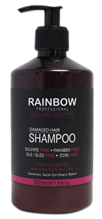 Rainbow Şampuan Yıpranmış Saçlar 500ml Argan&Keratin