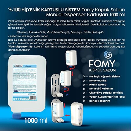 Fomy Classic Köpük Sabun Avantaj Paketi 4x 1000 ML + 1 Dispenser