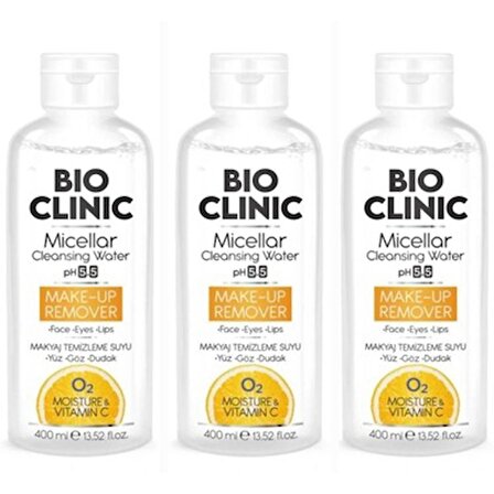 Bio Clinic C-Vitaminli Micellar Makyaj Temizleme Suyu 3 x 400 ML