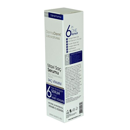 Mavi Saç Serumu Saç Güçlendirici Serum (Biotin Panthenol Vitamin E-Keratin) 125 ML