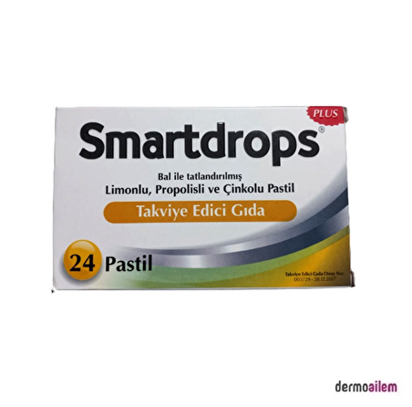Smartdrops Limonlu Propolisli ve Çinkolu Pastil 24 Adet