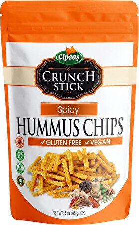 Cipsaş Crunch Stick Baharat Aromalı Vegan Glütensiz Fırınlanmış Nohut Cipsi (Hummus Chips)