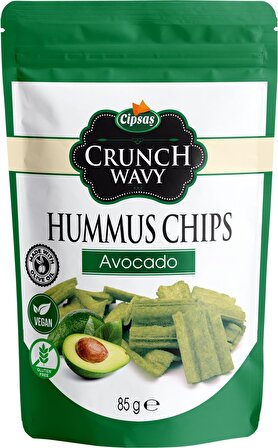 Cipsaş Crunch Wavy Avokado Aromalı Vegan Glütensiz Fırınlanmış Nohut Cipsi (Hummus Chips)