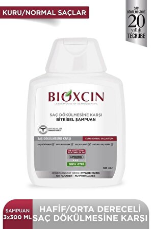 Bioxcin Klasik Kuru ve Normal Saçlar için Şampuan 3 x 300 Ml (3 Al 2 Öde)