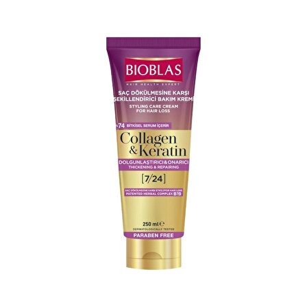 Bioblas Saç Şekillendirici Krem 7/24 Collagen&Keratin 250Ml