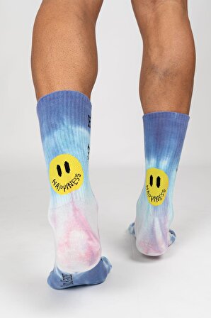 Smile - Dye Unisex Batik Desenli Dikişsiz Tenis Çorap - Wellbeing