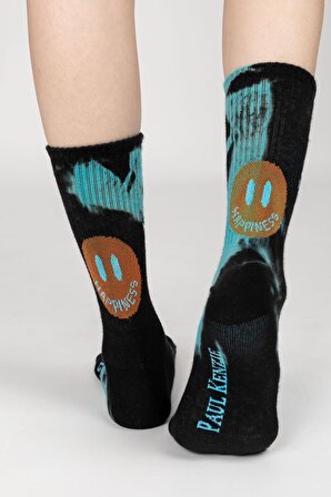 Smile - Dye Unisex Batik Desenli Dikişsiz Tenis Çorap - Mist