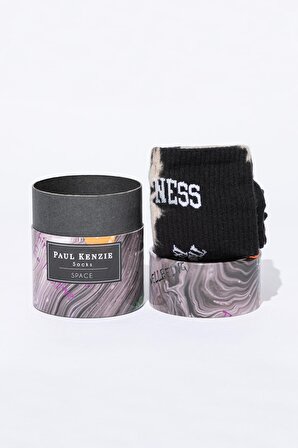 Smile - Dye Unisex Batik Desenli Dikişsiz Tenis Çorap - Space