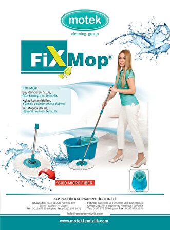 Motek Fix Mop Temizlik Seti Mikrofiber Başlık