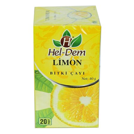 Hel-Dem Limonlu Organik Bardak Poşet Bitki Çayı 40 gr 20'li 