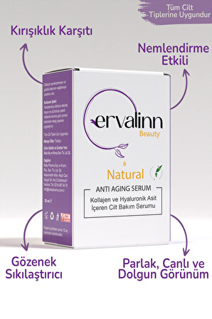 Anti-Aging Kollajen Hyaluronik Asit C Vitamin Serum 30 ml