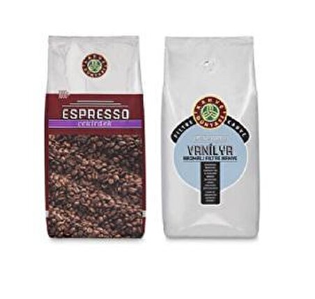 Kahve Dünyası Espresso Çekirdek Kahve 1 Kg Ve Vanilya Aromalı Çekirdek Kahve 1 Kg Fırsat Paket