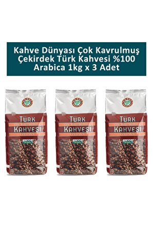 Kahve Dünyası Çok Kavrulmuş Türk Kahvesi 1 kg x 3 Adet