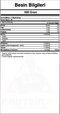 Hardline BCAA Matrix 40S 600 Gr Yeşil Elma Bcaa Powder 40 Servis