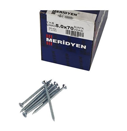 Meridyen Sunta Vidası 5.0x70 200 Lü Paket