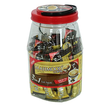 Mahmood Coffee Sütlü Köpüklü 3'ü 1 Arada Sade 18 gr 36'lı Paket + Cam Kupa