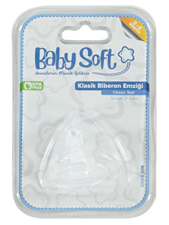 Baby Soft Klasik Biberon Emziği No:1 Şeffaf