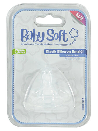 Baby Soft Klasik Biberon Emziği No:2 Şeffaf