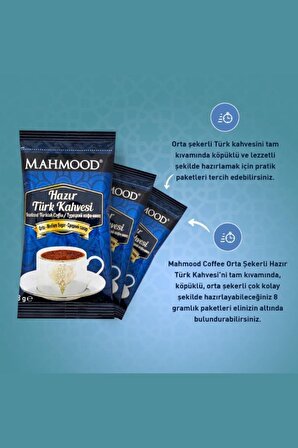Mahmood Coffee Hazır Sade Öğütülmüş Tek Kullanımlık Türk Kahvesi 12x8 gr 