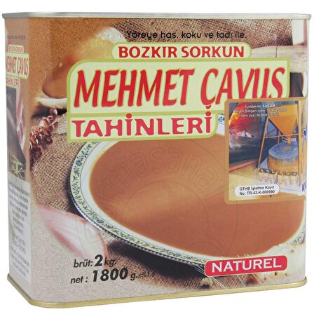 Mehmet Çavuş Kepekli Bozkır Tahini Teneke Kutu 2 Kg (Net 1800 gr)