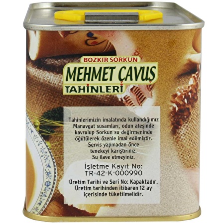 Mehmet Çavuş Kepekli Bozkır Tahini Teneke Kutu 1 Kg