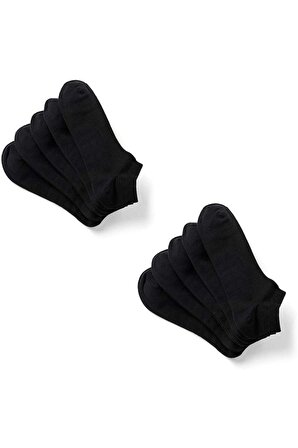 Siyah Pamuklu Bilek Boy Çorap 10Lu Bt-0271