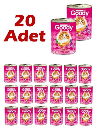 Goody Kuzu Pirinçli Yetişkin Kedi Konservesi 400 Gr 20 Adet