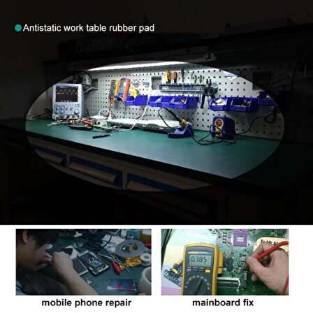 Antistatik Mat,Teknik Servis Yanmaz Masa Örtüsü GRİ 100cmX80cm