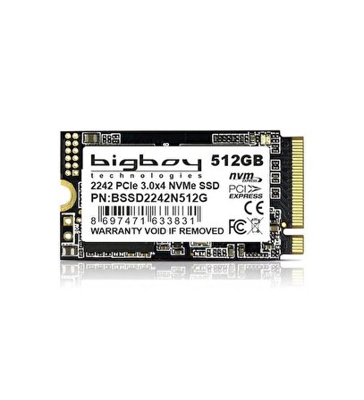 Bigboy BSSD2242N512G 512 GB 2500-1800MB/S 22X42 Pcıe M.2 Nvme SSD Harddisk OUTLET