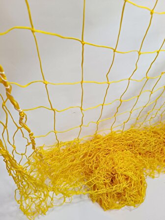 Futbol Kale Filesi 2,5 mm Kord İpi Sarı 7,32*2,44*2,0 m 