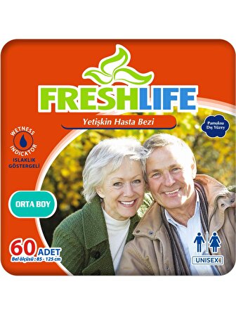 2'li Freshlife Medium Yetişkin Hasta Bezi 30x2 (60 Adet)