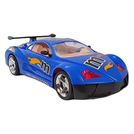 Famous Car 1:12 Uzaktan Kum. Şarjlı Pilli Oyuncak Mavi Araba 35cm