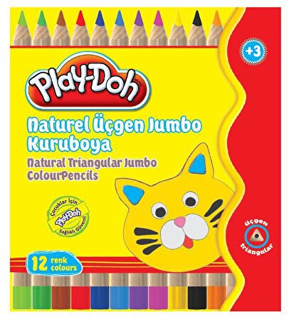 Play-Doh Ku009 12 Renk Natturel Jumbo Mini Kuru Boya
