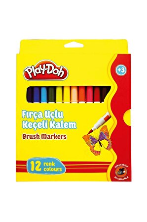 Play-Doh 12 Renk Fırça Uçlu Keçeli Kalem Play-Ke00