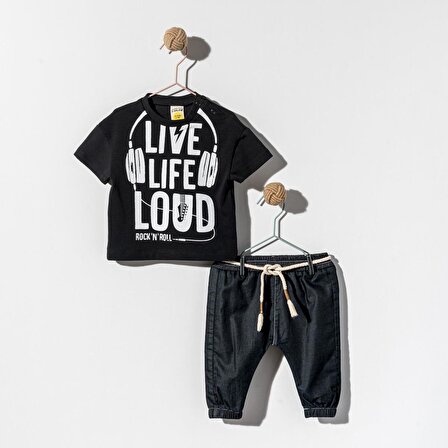 Cumino 3'lü Kot Yelek Tişört Pantolon Erkek Bebek Çocuk Bayramlık Alt Üst Takım Elbise 21120