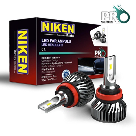 H16 led xenon far aydınlatma seti şimşek etkili niken pro 8000lm