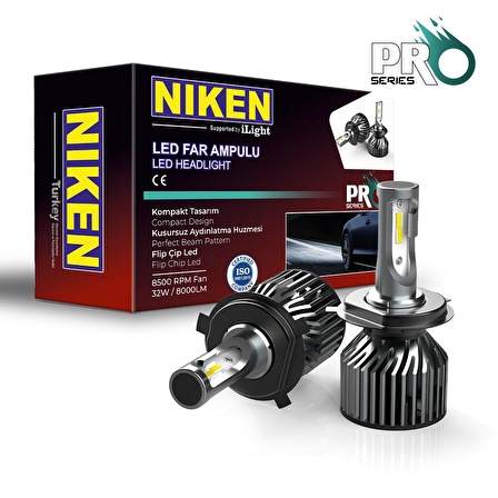 H4 led xenon far aydınlatma seti şimşek etkili niken pro 8000lm