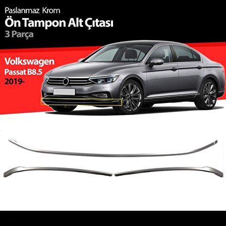 Vw passat b8.5 ön tampon alt çıtası kromu 3 parça 2019+