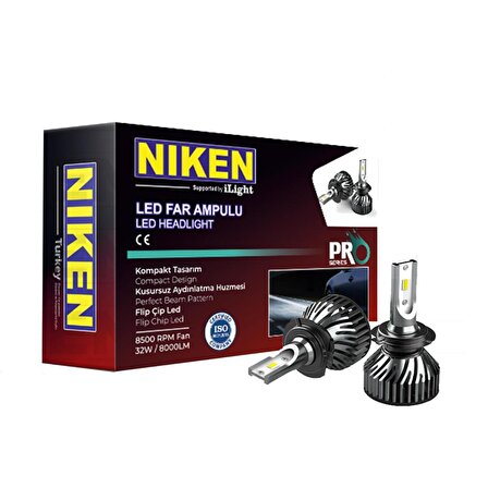 Niken Pro Serisi Flip Led Xenon Zenon HB3-9005 6500K - Slim Fan