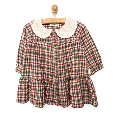 Bebetto Basic Romantic Plaid Elbise Kız Bebek