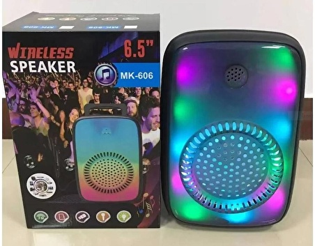 Taşınabilir Bluetooth Hoparlör Yüsksek Ses Rgb Işıklı MK-608