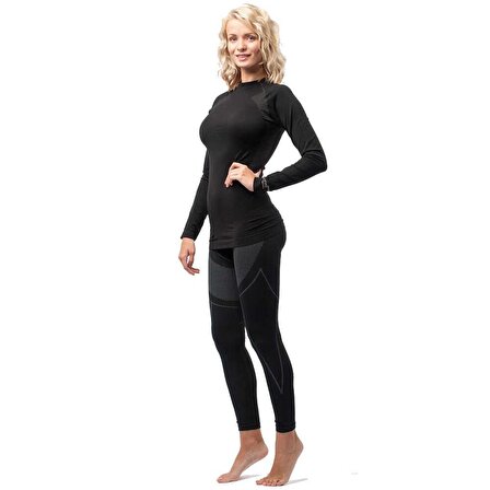 Thermoform Thermoform Extreme Women Seamless First Layer Set Siyah Kadın İç Giyim HZT14200
