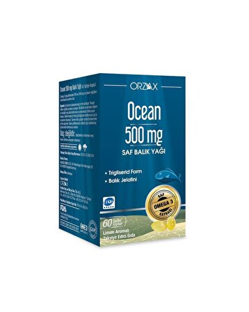 Orzax Ocean Saf Balık Yağı 500 mg 60 Kapsül