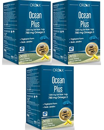 Ocean Plus 1200 Mg 50 Kapsül Balık Yağı 3 Adet