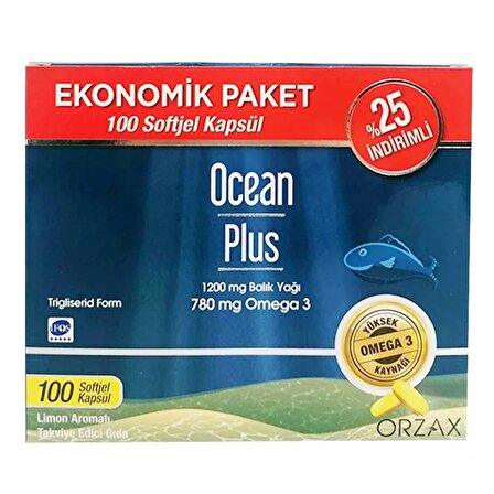 Orzax Ocean Plus 1200 Mg 100 Kapsül %25 İndirimli