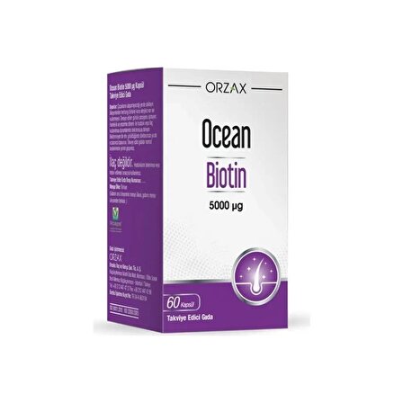Orzax Ocean Biotin 5000 mg 60 Kapsül