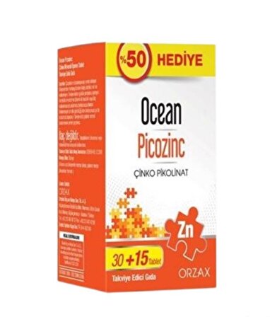 Ocean Picozinc Çinko 30+15 Tablet