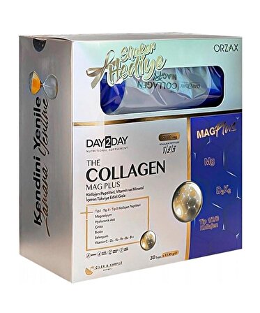 Day2Day Collagen Mag Plus Çilek Karpuz Aromalı 30 Saşe + Shaker Hediyeli